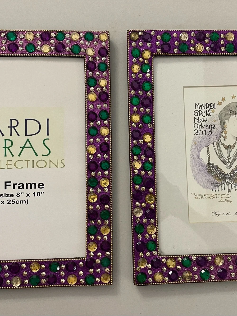 Purple & Green Jeweled Photo Frame - Set of 2